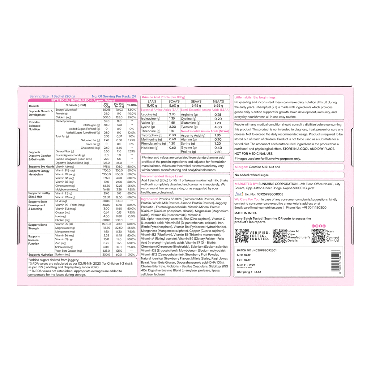 CHAMPFUEL BALANCED DAILY NUTRITION DRINK MIX 2+ (BERRYBOOST)